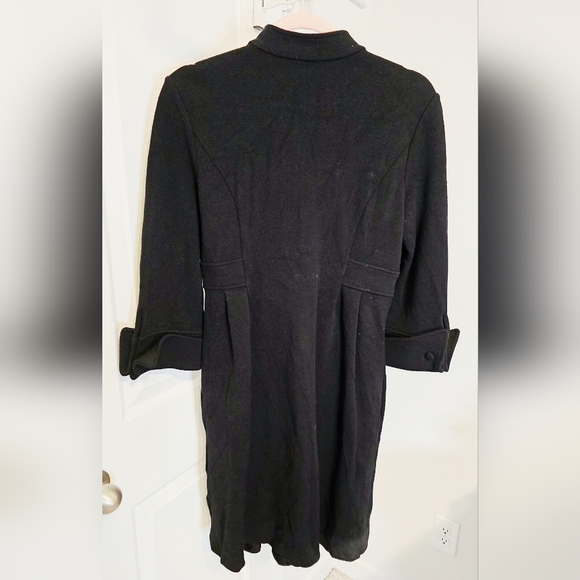 Diane Von Furstenberg Button Down Fitted Wool Black Dress Size 10 - Picture 2 of 4